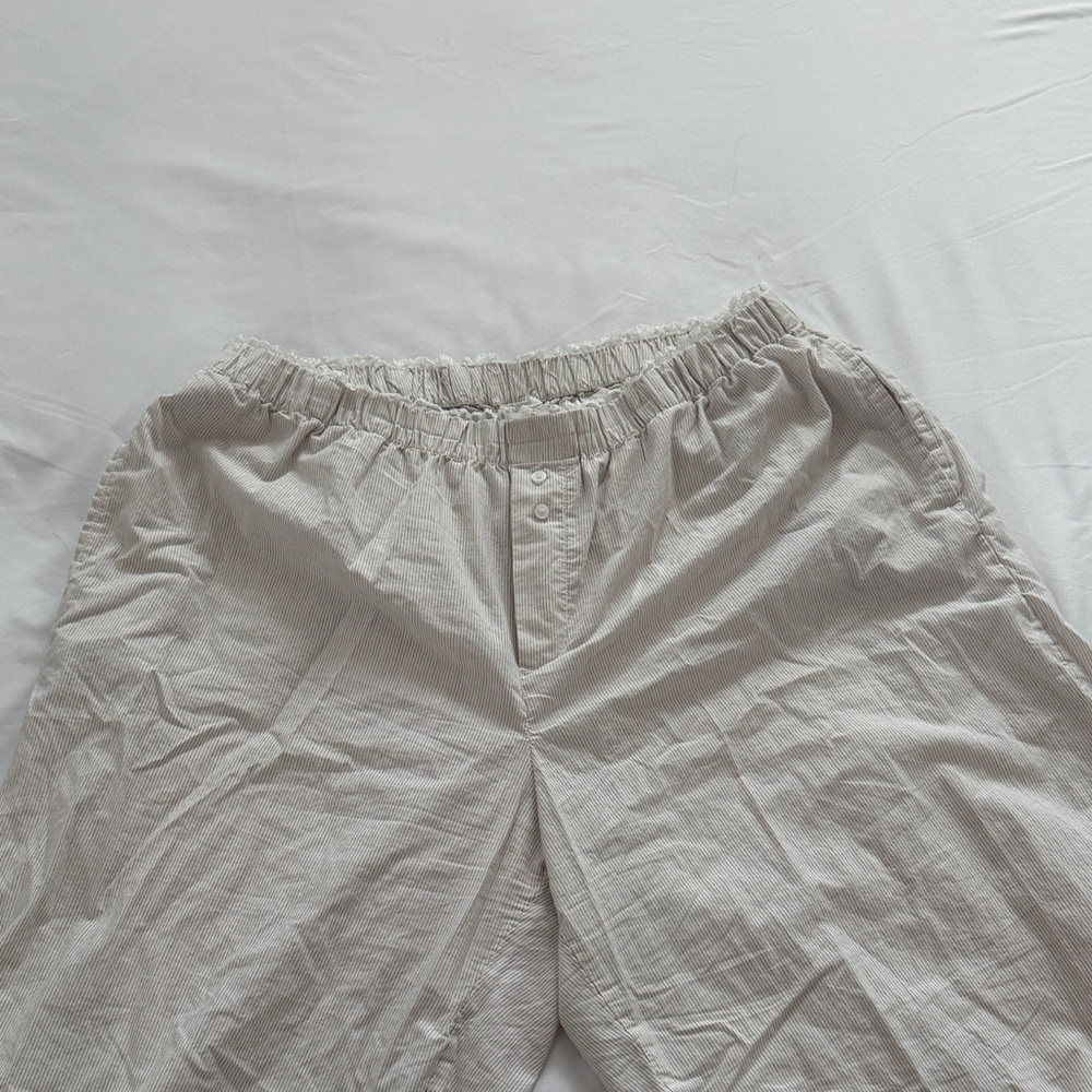 Aerie Cream Wide Leg Pants